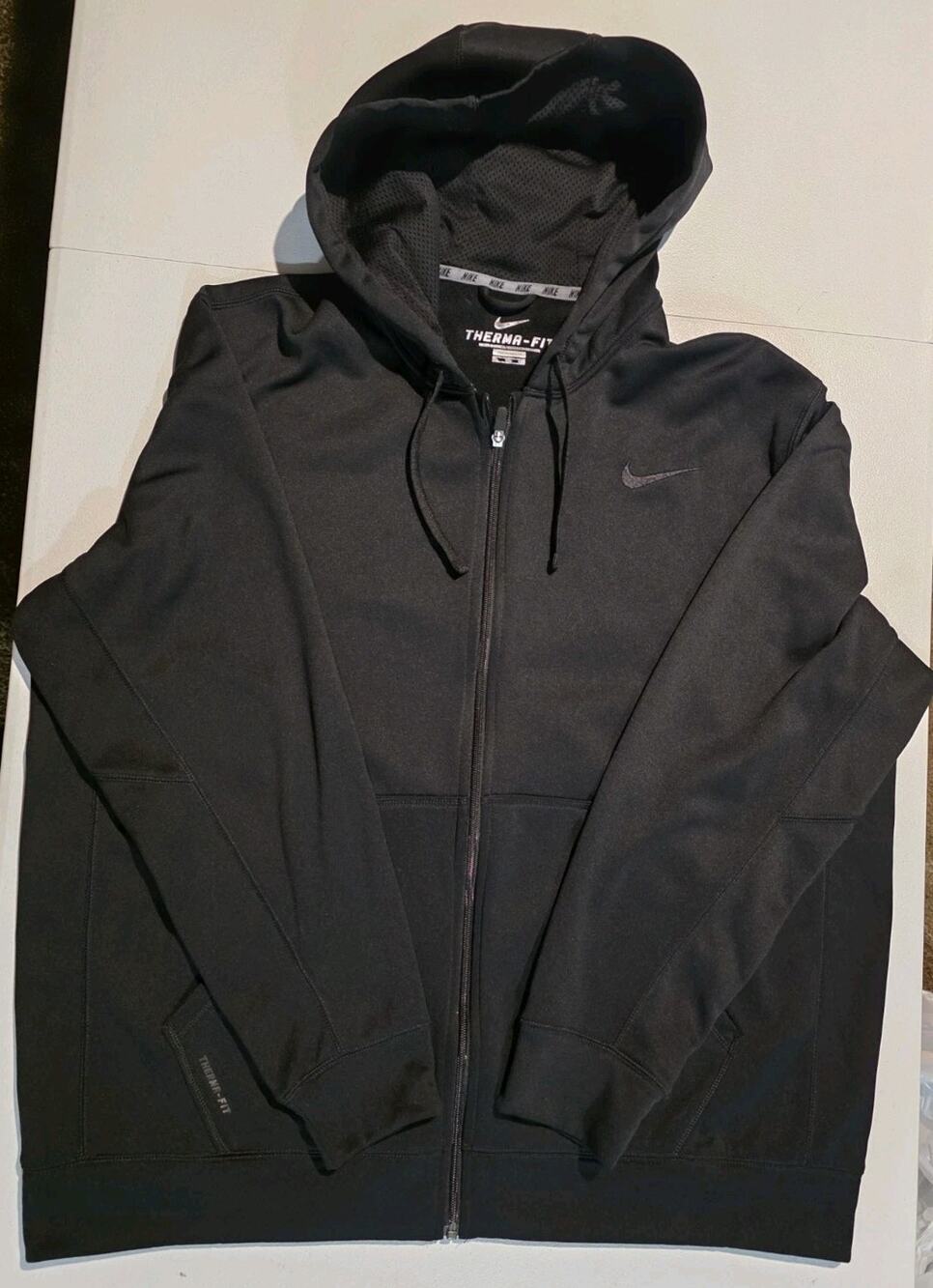 Nike Hoodie Mens Therma-Fit Full Zip Sweatshirt Pockets Breathable 2XL Sweater